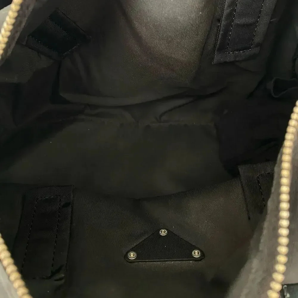 Prada black nylon duffle satchel bag